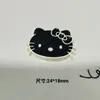 Lindo Chica Corazón Negro Rosa Kt Gato Lazo Pasador Joyería Accesorios Mayoreo DIY Funda de Teléfono Móvil Insignia Decorativa