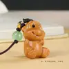 Llavero Colgante de Madera de Sándalo Verde Caricatura Zodiaco Mono Cadena para Bolso de Teléfono Móvil Decoración