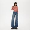 Yc & Retro Americano Sexy de Cintura Baja Sueltos Ligeramente Acampanados Otoño e Invierno Versátiles Rectos Jeans para Mujer Nuevo Denim