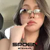 Nuevas Gafas de Sol Cuadradas Y2K Hot Girl Dulces y Frescas para Mujer, Marco de Metal Sin Marco de Gama Alta, Ladrillo Personalizado, Gafas de Sol Rojas de Internet