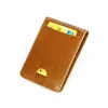 Suministro de fábrica comercio exterior nuevo primera capa cuero para hombre belleza clip dorado moda tarjetero RFID cuero billetera para mujer