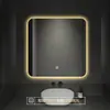 Espelho Inteligente Quadrado Tmall Elf Anti-Embaçante Montado na Parede Espelho de Banheiro Luminoso LED Espelho de Banheiro com Indução e Luz