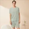 Pijama de Modal para Hombre Seda Helada Verano Día Manga Corta 2025 Nuevo Estudiante Juventud Ropa de Casa conjunto Delgado