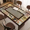 Tapete de Mesa de Jantar Wind Usado à Prova de Óleo, Impermeável, Anti-queimadura, Sem Lavagem, Toalha de Mesa, Luxo Leve, Sensação de Alta Qualidade, Toalha de Mesa de Mesa de Café, Tapete de Proteção com Isolamento Térmico