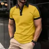 2023 transfronterizo europeo y americano AliExpress nuevo para hombre casual de negocios cuello de polo de manga corta raglán
