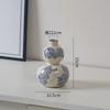 Adornos de Jarrón de Cerámica Retro para Entrada de Casa Porcelana Antigua Azul y Blanco Adornos Florales para Sala de Estar Pedidos de Texto Cifrado