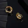 Brincos Argola Lisos de Camada Dupla Novo Estilo Transfronteiriços para Mulheres Argolas Duplas em Forma de C Brincos Studs Design de Alto Padrão Fábrica de Comércio Exterior Atacado