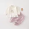 Conjunto de Sudadera para Niñas para Primavera y Otoño, Sudadera Estilosa de Dibujos Animados para Bebés, Conjunto Casual de Dos Piezas Súper Lindo y Adorable para Niños
