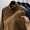 Suéter Cárdigan de Terciopelo Austriaco de Doble Cara para Hombre Chaqueta con Cuello Forro Polar Otoño e Invierno para Hombre Cálida Chaqueta de Terciopelo Polar Espesada