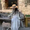 Sombrero de paja de ala ancha de copa plana estilo bohemio para mujer, protección solar para primavera y verano, sombrero de estilo étnico para vacaciones en la playa