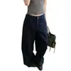 Jeans de Diseño de Lunares Azules Estilo Americano para Mujer, Nuevo Modelo 2026, Pantalones de Pierna Ancha, Estilo Casual Perezoso, Pantalones Largos hasta el Suelo