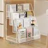 Estante infantil, suporte de leitura multifuncional, estante de parede integrada para uso doméstico com rodas, estante de armazenamento de livros de vários andares de piso