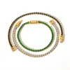Estilo celebridade da internet mesmo estilo aço titânio luxo leve elegante moderno pulseira versátil 18K ouro incrustado com diamante pulseira de alta qualidade que não desbota