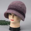 Chapéu de inverno para meia-idade e idosos, feminino, mãe, chapéu de tricô de lã, vovó, forrado com fleece, espesso, quente, chapéu de pescador, senhora, chapéu de algodão