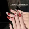 Arte de Uñas para Año Nuevo Joyería de Diamantes, Brillo Rojo Grande, Lentejuelas, Perlas, Diamantes Redondos de Base Plana, Accesorios para Uñas DIY