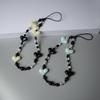 Kkbead Corrente de Celular Coração de Pêssego Acrílico Pérola Imitação Irregular Cristal Multifacetado Pingente Feminino Pingente Ornamentado em Forma de Coração