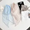 Pañuelo de Seda de Color Puro para Mujer con Diseño Estilo Coreano para Primavera y Verano, Pañuelo Delgado Decorativo Versátil de Organza Flotante de Alta Gama