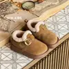Nueva colección de invierno: Zapatos de algodón de cuero y gamuza de moda estilo coreano con forro engrosado para abrigar, adecuados tanto para niños como para niñas, al estilo Birkenstock