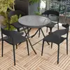 Mesas y Sillas de Exterior para Patio, Ocio al Aire Libre, Terraza Abierta, Sillas Engrosadas, Mesa de Comedor, Mesa de Café para Balcón, Mesa Redonda, Impermeable