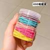 100 Elásticos de Borracha Enlatados Anel Básico para Cabelo Elástico de Borracha Macaron Estilo Ins Alto Valor de Cor Elástico de Borracha Joker Cordão de Cabelo