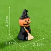 Nuevo producto transfronterizo: Figurita de calabaza de gentleman de Halloween y bruja, decoración DIY para escenografía de casa de muñecas, pequeño adorno para coche