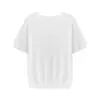 Top de Tricô Ice Silk para Mulheres, Verão Fino Respirável Solto Gola Redonda Manga Curta Camiseta, Tricô Ice Silk para Mulheres