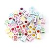 100 piezas/paquete de cuentas sueltas cuadradas con forma de cara sonriente, cuentas acrílicas de colores con forma de expresión, cuentas de agujero grande, accesorios para pulseras infantiles DIY