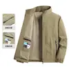 Nueva colección de primavera y otoño: chaqueta cortavientos e impermeable casual para hombre con cuello mao, prenda exterior holgada para hombre, venta al por mayor