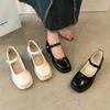 Zapatos de Cuero para Mujer Estilo Francés, Novedad Moda Primavera 2026 Versátiles Elegantes de Tacón Alto Punta Redonda Retro Zapatos Mary Jane