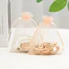 Sacos de doces para casamento, sacos de presente vermelhos, sacos de malha com cordão, sacos de presente para sementes, amendoins, doces, atacado