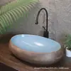Lavatório de cerâmica de bancada para pátio vintage externo, lavatório de cerâmica para jardim de vila, lavatório para varanda externa