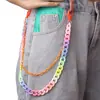 Joia de cintura de moda transfronteiriça europeia e americana, combina com tudo, cor doce, camada dupla, alta rua, cor retrô, corrente de resina para calça