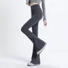 Pantalones de yoga de alta elasticidad, sensación de segunda piel, levanta glúteos, cintura alta, secado rápido, ligeramente acampanados, corte ajustado, ceñidos, transpirables, pantalones de campana deportivos para fitness.