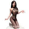 Malla de Gato Nocturno Lencería Sexy Hueca Sexy de una Pieza Encaje Transparente Jacquard Medias de Red con Tirantes Encaje Lindo Espalda Descubierta