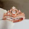 Anillo Corona de Reina Elegante Abierto Más Vendido Corona de Circón Micro-incrustado Anillo de Coronación Ocho Corazones Ocho Flechas