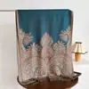 Xale Personalizado com Franjas Estilo Étnico para Mulheres, Xale Quente para Ambientes com Ar Condicionado e Escritórios, Lenço Criativo com Padrão de Palácio, Moderno