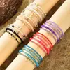 Lujo Accesible Transfronterizo Estilo Elegante Colgante de Disco Geométrico Cristal de Vidrio Ccb Resina Pulsera Elástica de Perlas Set de 5 Piezas