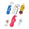 Llavero de Token de Acero Inoxidable Logo Personalizado Abrebotellas Llavero Metálico Pintado Creativo Venta al por Mayor de Fábrica