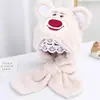 Conjunto de Bufanda y Gorro de Otoño e Invierno para Niñas, Peluche Lindo y Súper Adorable para Bebés y Niños Pequeños, Engrosado