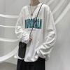 Camiseta de Algodón Pesado 230g de Primavera y Otoño Manga Larga Moda de Marca Joker Casual Suelta con Ropa