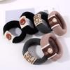 Anillo de toalla con cubierta de cuero para mujer, cuerda para la cabeza, anillo para el cabello con cola alta, estilo coreano, banda de goma sin costuras, cuerda para el cabello simple, gruesa y elástica.