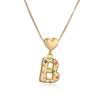Austrália e antigo conjunto de cobre quente banhado a ouro 18K com zircônia 26 letras em inglês pingente colar feminino Coringa corrente clavícula