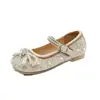 Meninas Princesa Sapatos Sola Macia Moda Menina Sapatos de Cristal 2024 Outono Novos Sapatos Infantis Sapatos de Desempenho Vestido