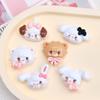 Olhos Fofos Cabeça de Animal Desenho Animado Acessórios de Cola de Creme Acessórios de Resina para DIY Furo de Grampo Fivela de Sapato Acessórios Decorativos Flores de Sapato