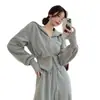 Traje Deportivo Casual Estilo Salty para Mujer, Estilo Retro de Hong Kong para Primavera y Otoño, Sudadera con Capucha Holgada Adelgazante, Conjunto de Dos Piezas a la Moda para Mujer