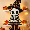 Fantasma Calabaza Gnomo de Halloween Adorno de Madera Hoja de Arce Cosecha Acción de Gracias Decoración del Hogar Artesanías de Madera