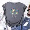 Verano 2023 nuevo top de manga corta camiseta con estampado de color serie Día de la Madre top de manga corta T