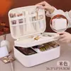 Producto Nuevo, Ligero, Espacioso, Bolsa de Maquillaje Grande de Doble Capa, Gama Alta, Estuche de Maquillaje de Gran Capacidad, Bolsa Portátil para Almacenamiento de Cosméticos