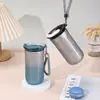 Caneca Térmica de Titânio com Design de Flor de Gelo, Dupla Camada a Vácuo, Octogonal, com Corda, Luxo Leve, Presente de Negócios, Copo de Água