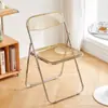 Silla de comedor transparente minimalista de aleación de hierro metálico para vivienda de alquiler, fotografía, dormitorio, hogar estilo ins, silla estilo industrial
